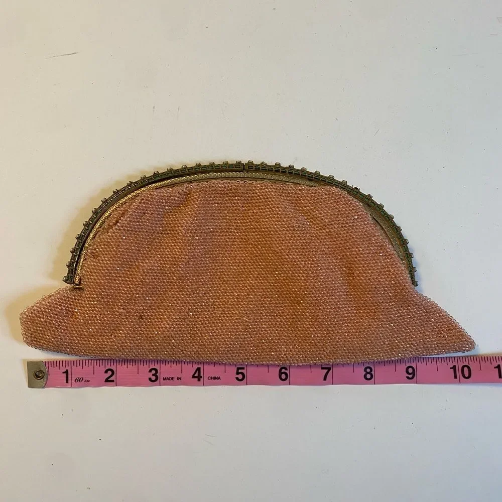 Vintage Beaded Pink Clutch